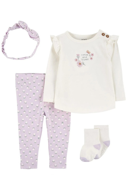 Kız Bebek Alt Üst Set 4'lü Paket Renkli