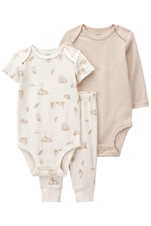 Layette Bebek 3'lü Set Haki