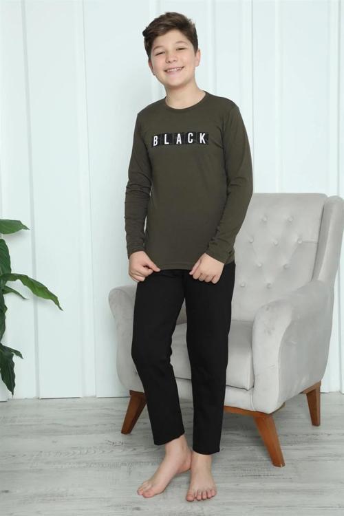 Erkek Çocuk Penye Pijama Takım Haki