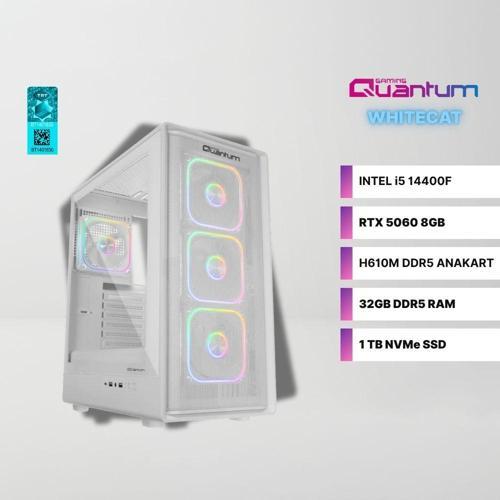 WhiteCat ME2007 Intel i5-14400F 32GB DDR5 1TB NVMe SSD RTX 5060 8GB Gaming Masaüstü Bilgisayar