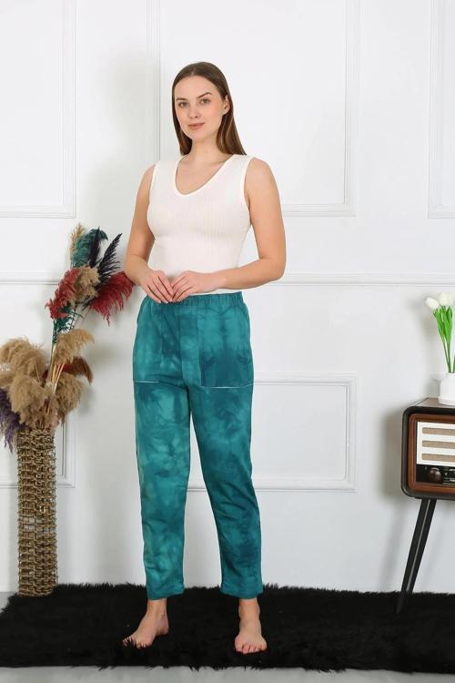 Kadın Pamuk Cepli 3 İplik Alt Eşofman Turkuaz