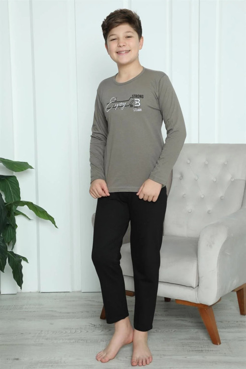 Erkek Çocuk Penye Pijama Takım Vizon
