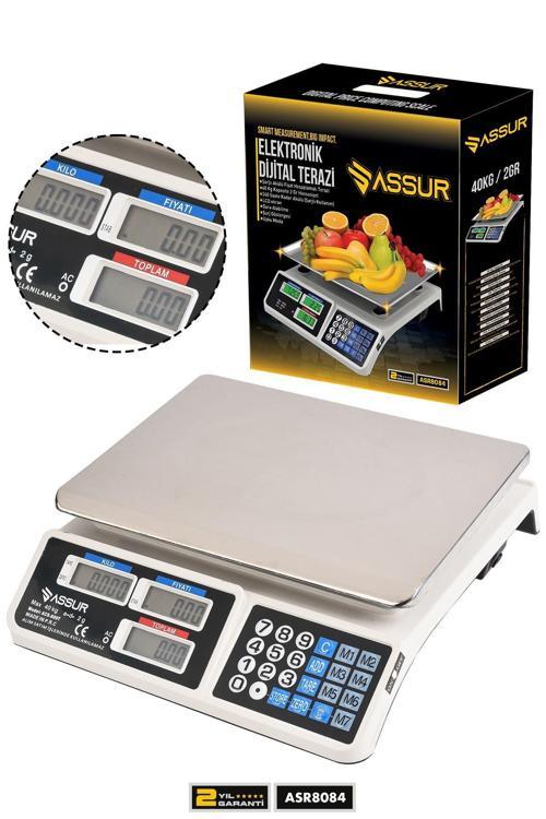 Şarjlı Akülü Fiyat Hesaplamalı 40 Kg Dijital Terazi