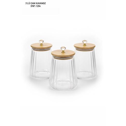 3 LÜ CAM BAHARATLIK BAMBU KAPAKLI ENF-1204