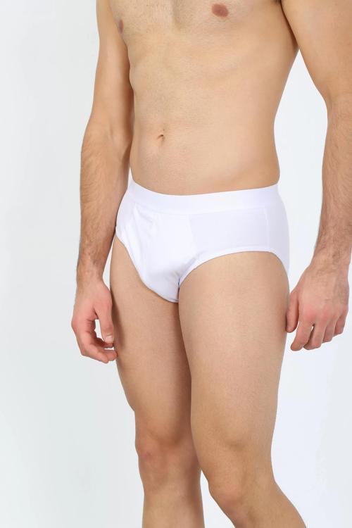 Erkek Pamuk Likralı Slip Beyaz
