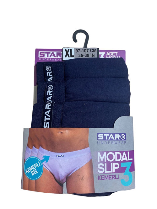 109 Erkek 3'lü Modal Slip