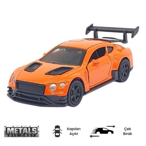 Çek Bırak Metal Küçük Arabalar 8 cm - 6411A-8 - Turuncu