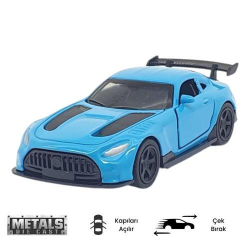 Çek Bırak Metal Küçük Arabalar 8 cm - 6411A-22 - Mavi