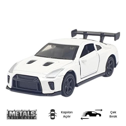 Çek Bırak Metal Küçük Arabalar 8 cm - 6411A-23 - Beyaz