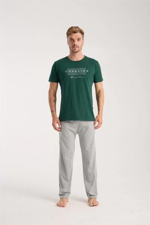 Erkek Yeşil Kısa Kol Pijama Takımı