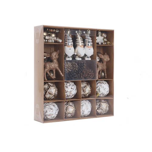 New Year Yılbaşı Bronze 65 Parça Ağaç Süsü Seti