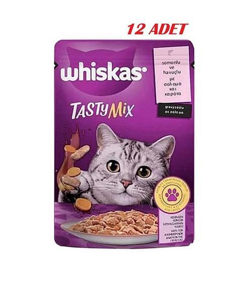 Pouch Sos İçinde Somonlu ve Havuçlu Yetişkin Kedi Konservesi 85gr*12 ADET