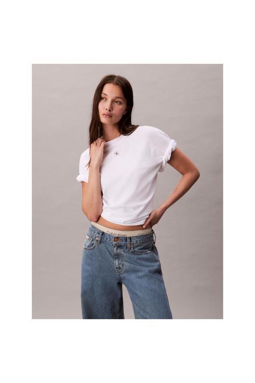 Ck Lv047D204G Ss Woven Label Oversızed Tee Kadın Tshırt