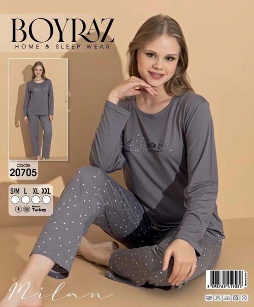 20705 Kadın Milan Uzun Kol Pijama Takımı