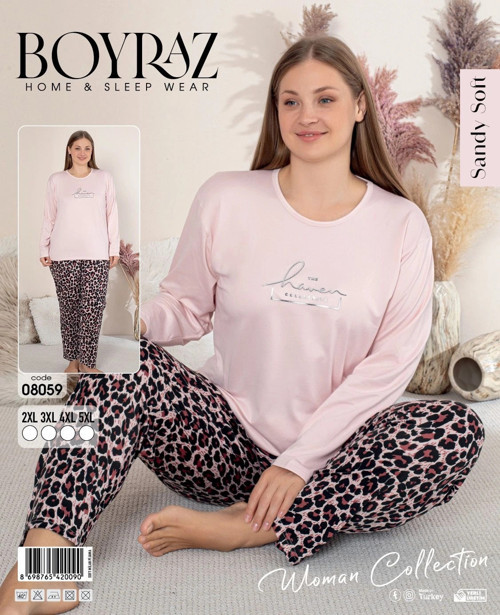 Boyraz 08059 Kadın Uzun Kol Pijama Takımı