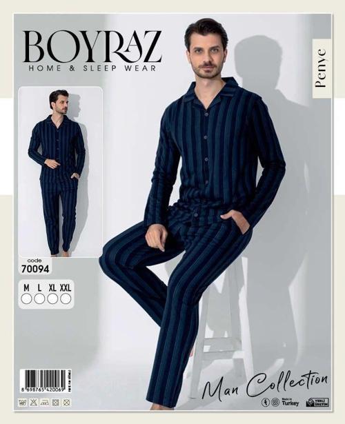 70094 Erkek Uzun Kol Penye Pijama Takımı