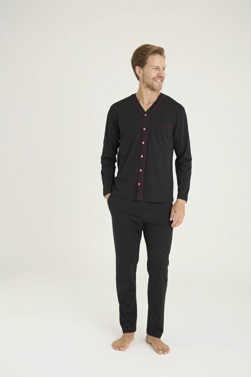 9267 Erkek V.Yaka Boydan Düğmeli Pijama Takım