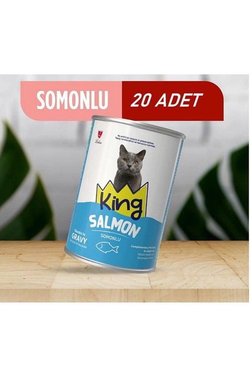 Sos İçerisinde Et Parçacıklı Somonlu Kedi Konservesi 400 Gr*20 ADET