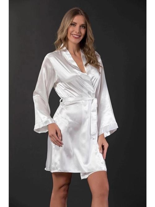 652 Kısa Saten Sabahlık