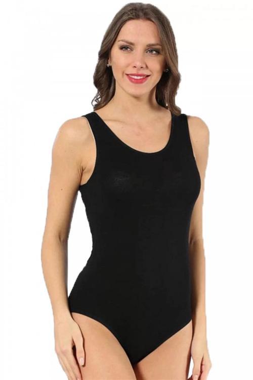 Bayan Kalın Askılı Body Siyah