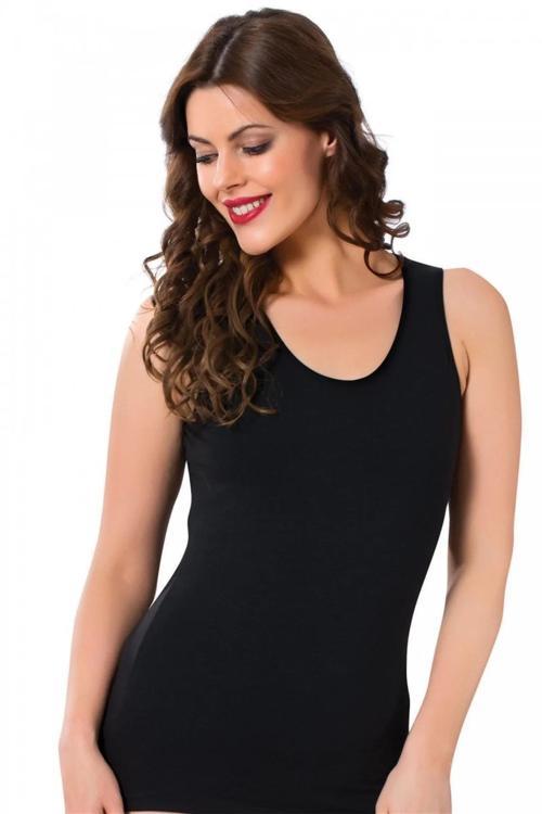 Bayan Kalın Askılı Body Siyah