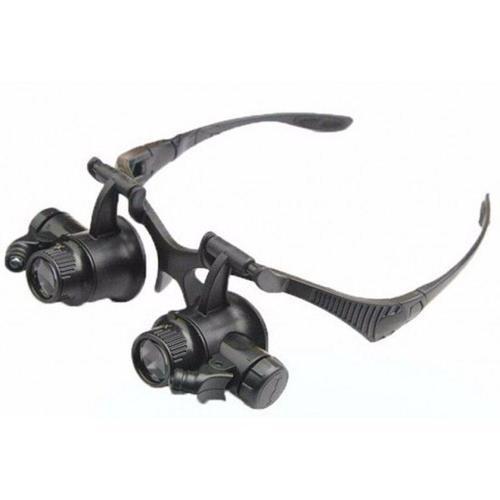Gözlük Modeli 10X 15X 20X 25X Lens 2 Led Işıklı Büyüteç 9892G
