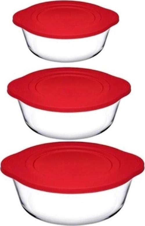3 Lü Plastik Kapaklı Borcam Saklama Kabı 003Oa 004Oa 005Oa Fma04598 Fma04362 Fma04363 145