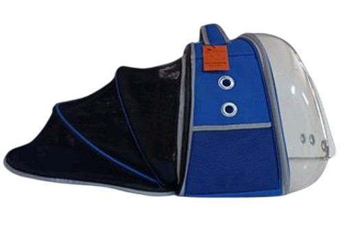 Büyük Astronot Pro Yırtılmaz Fileli Genişliyebilen Kedi, Küçük Köpek Sırt Taşıma Çantası Mavi 30-40-45cm