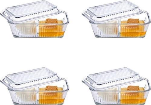 Bölmeli Saklama Kabı, Reçellik, Ballık, Kahvaltılık 4 Adet