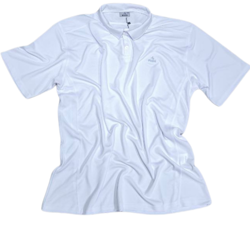 Mesh Yakalı Beyaz Tişört