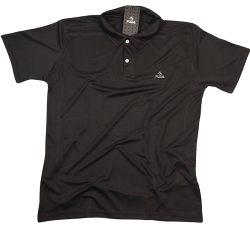 Erkek Mesh Yakalı Siyah Tişört