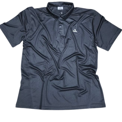 Mesh Yakalı Siyah Tişört