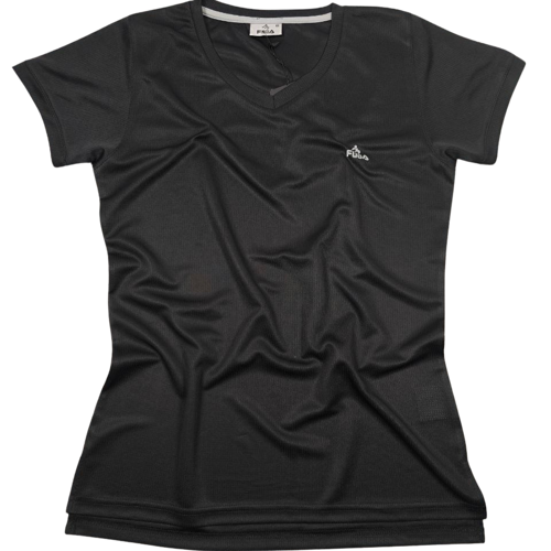 Kadın V Yaka Tişört Siyah