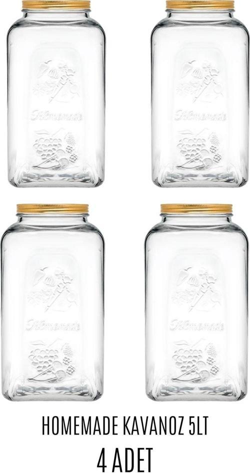 Homemade 5 Lt Turşu Erzak Kavanozu 4 Adet
