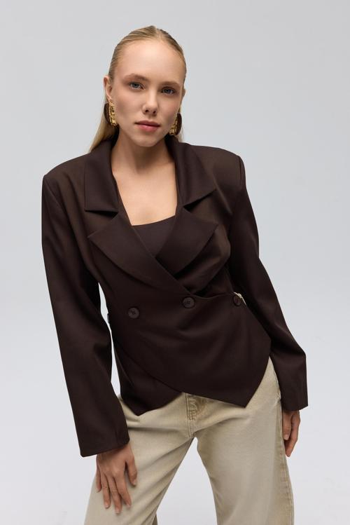 Norbury Üçgen Detay Kahve Blazer