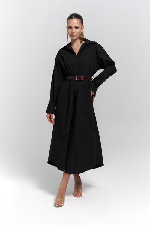 Belsay Trençkot Siyah Elbise