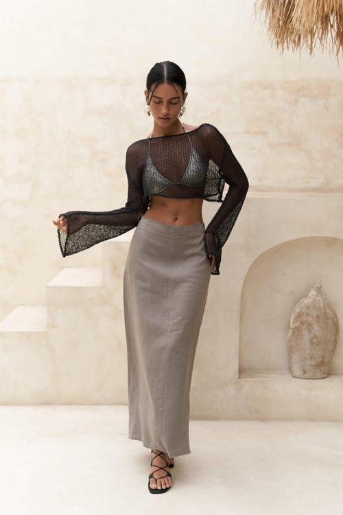 Samir Pis Detay Füme Keten Etek