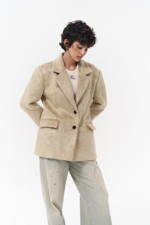 Monday Bej Dar Kesim Blazer