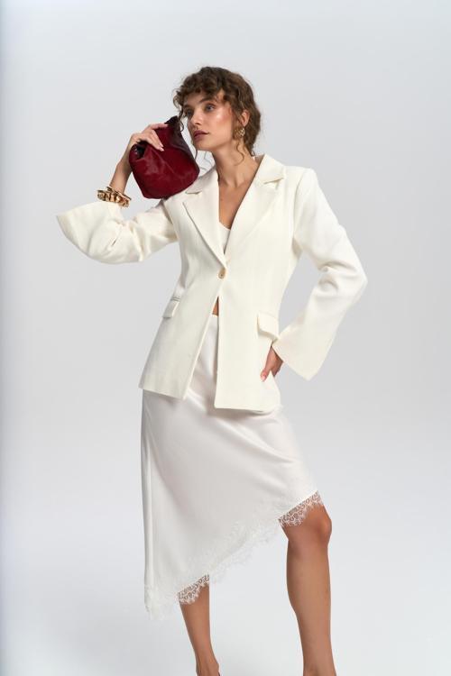 Anisah Belden Oturmalı Ekru Blazer