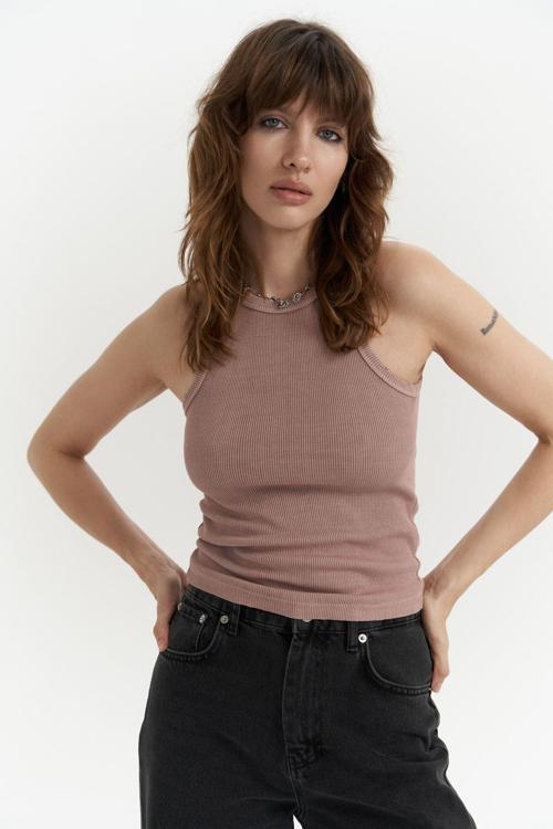 Bone Pudra Yıkamalı Fitilli Crop