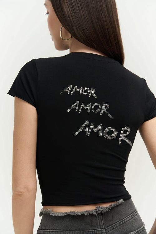 El Amor Siyah Penye Crop