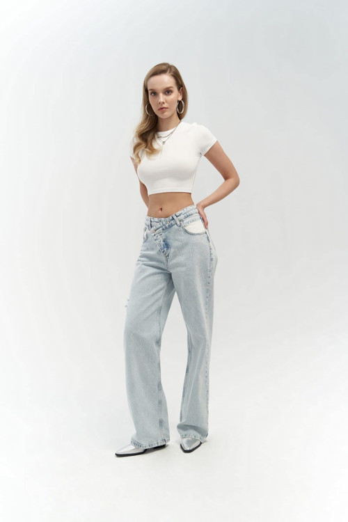 Tansy Buz Mavi Cep Detay Jean Pantolon
