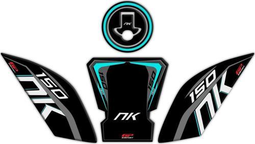 CF Moto 150 NK 2016-2022 Uyumlu Tank Pad Seti Siyah-Turkuaz