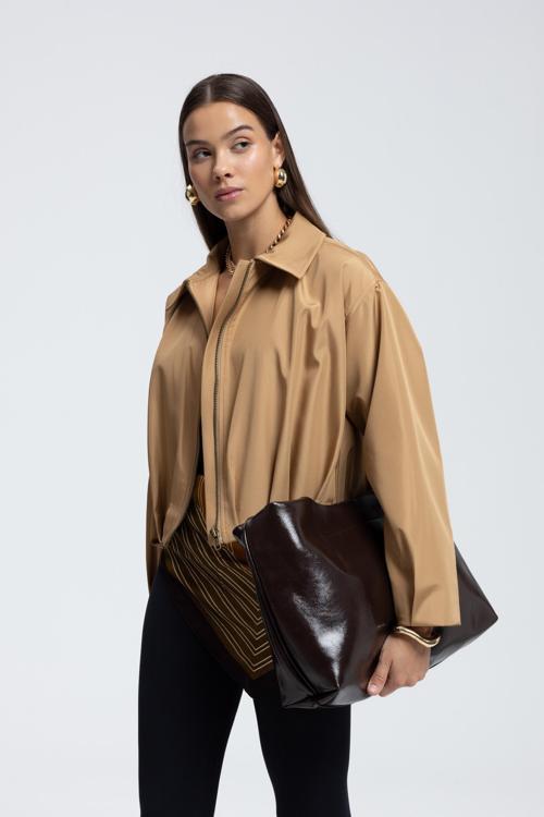 Astrid Mevsimlik Camel Kısa Bomber Ceket