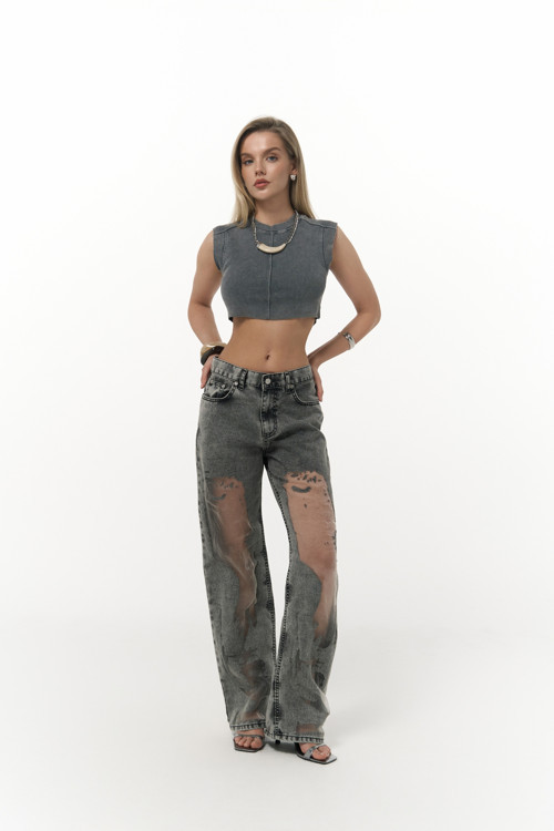 Trixie Füme Transparan Jean Pantolon