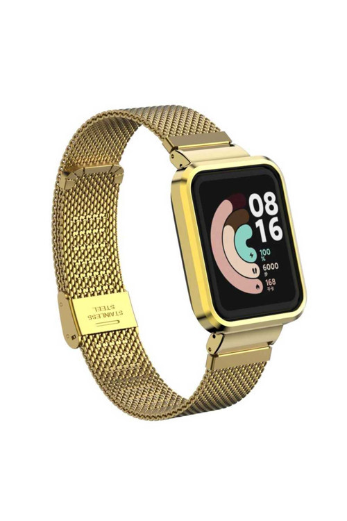Xiaomi Redmi Watch (Mi Watch Lite) Uyumlu Krd-59 Metal Zyl Kordon Rose Gold