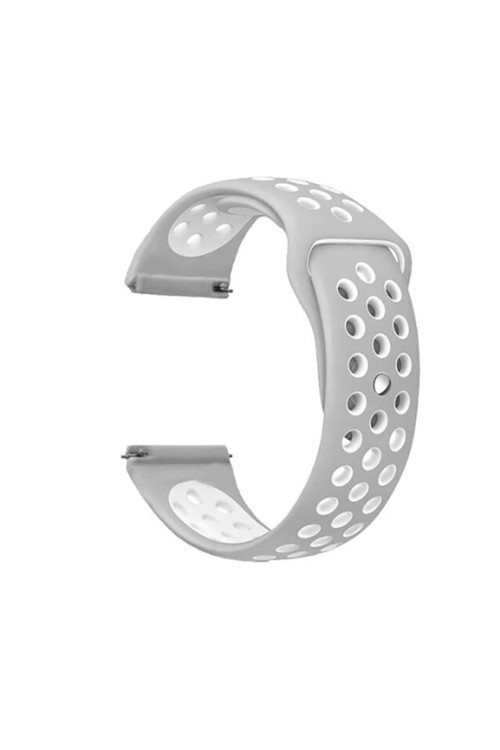 Fnticaret Galaxy Watch 42Mm (20Mm) Krd-02 Uyumlu Kordon Lofy Gümüş-Gri