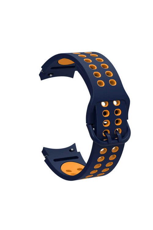 Fnticaret Galaxy Watch 4 44Mm Krd-02 Uyumlu Kordon-Fnt-Mavi-Sarı