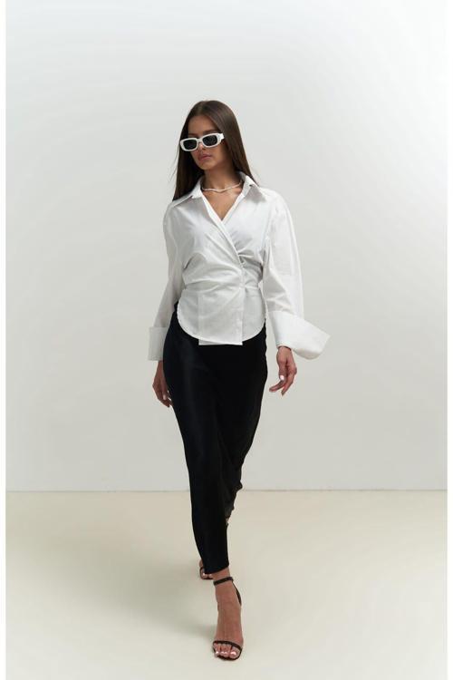 Coline Ip Detaylı Beyaz Gömlek