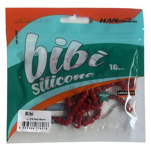 Bibi 5cm 18 Adet LRF İstavrit Silikonu S-020 Red Worm